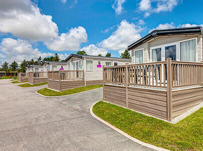 AB Sundecks Picket Panels on raised Decking on an array of Holiday Homes